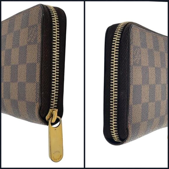 Louis Vuitton Vintage Damier Ebene Compact Sarah Wallet W/Box Zip Around - Picture 5 of 16